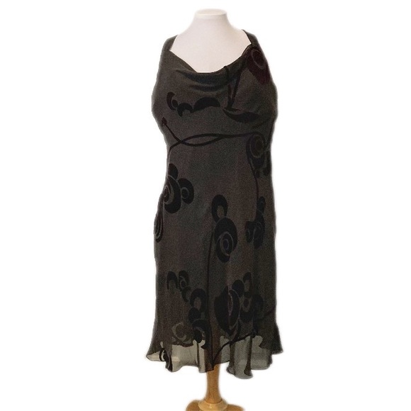 Nine West Dresses & Skirts - 🆕 Nine West Cocktail Dress Black Sheer Chiffon Burn Out Velvet SZ 12 NWT